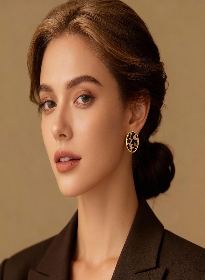 Novearring Heart Earrings for Women Leopard Heart Stud Earrings Chunky Gold Statement Jewelry Valentines Day Gifts for Her - Image 3