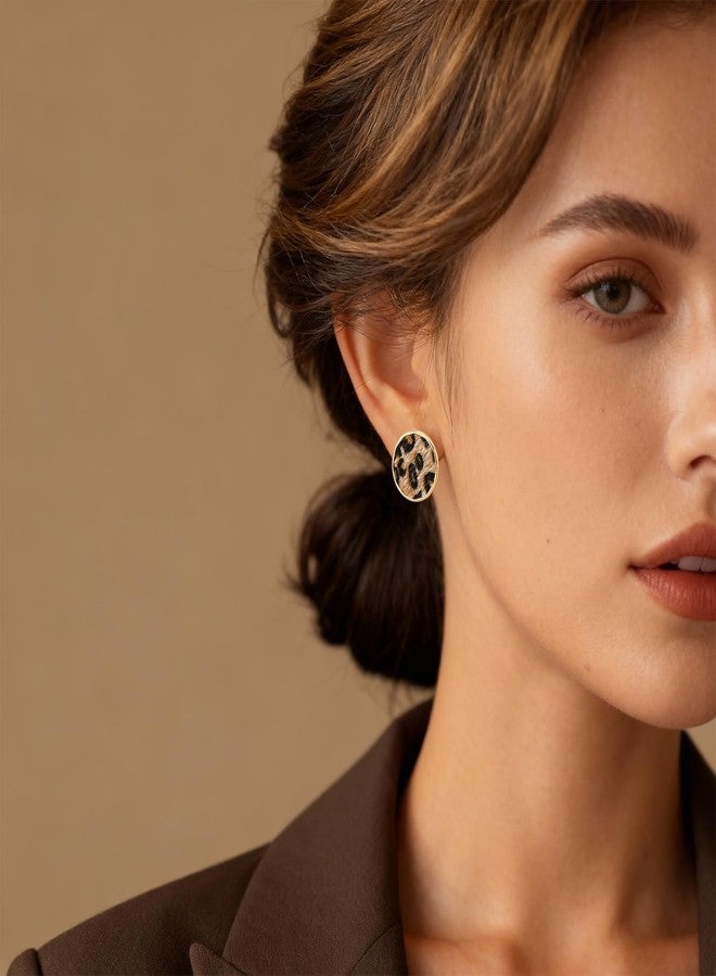 Novearring Heart Earrings for Women Leopard Heart Stud Earrings Chunky Gold Statement Jewelry Valentines Day Gifts for Her - Image 2