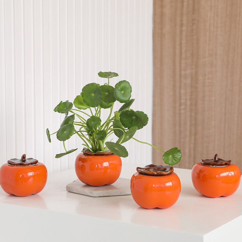 1PC Desktop Hydroponic Vase Decoration Lifelike Hydroponic Persimmon Vase - Image 4