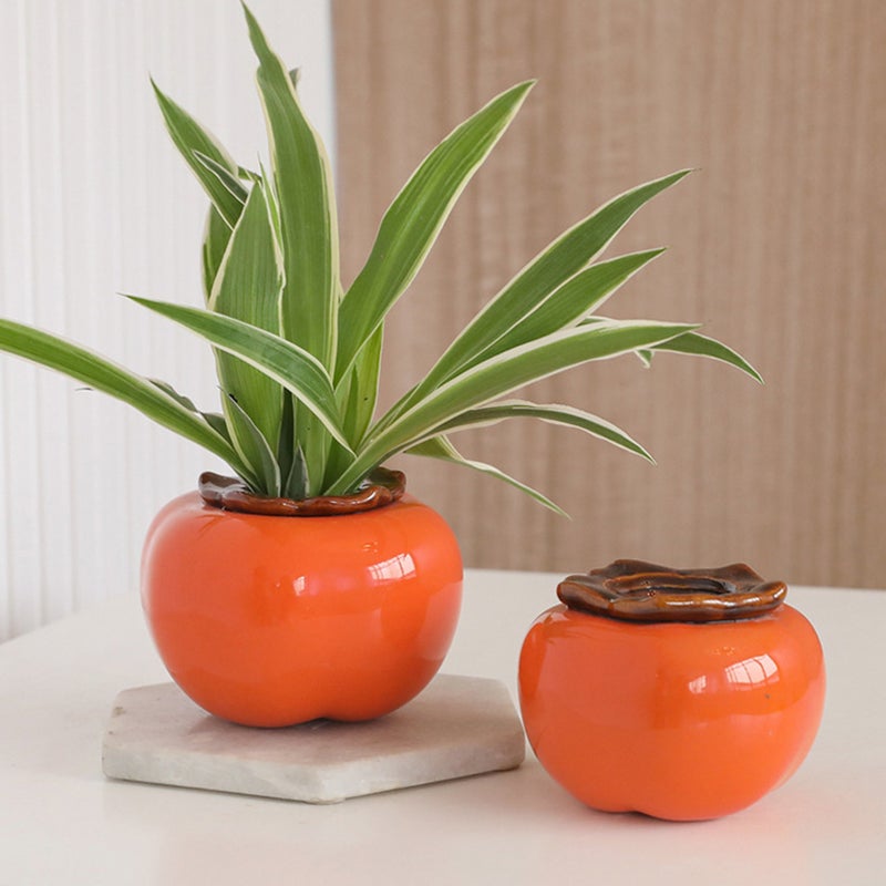 1PC Desktop Hydroponic Vase Decoration Lifelike Hydroponic Persimmon Vase - Image 1