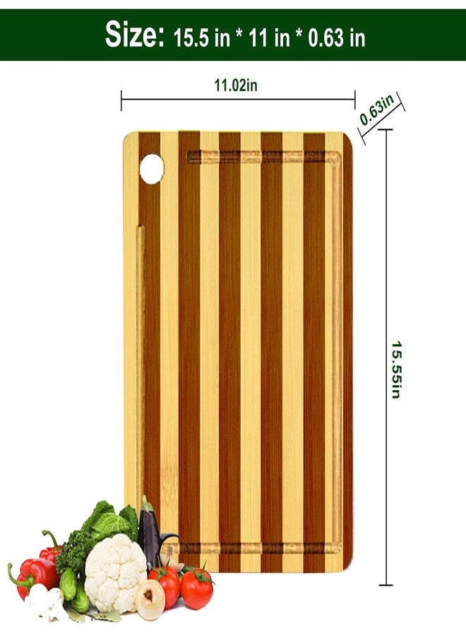 guiogc Cutting Board, Titanium Cutting Board for Kitchen, Pure Titanium and Natural Bamboo, with Deep Juice Grooves, Large Size 15.6”×11” - Image 2