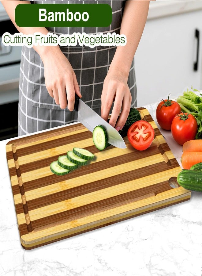 guiogc Cutting Board, Titanium Cutting Board for Kitchen, Pure Titanium and Natural Bamboo, with Deep Juice Grooves, Large Size 15.6”×11” - Image 5