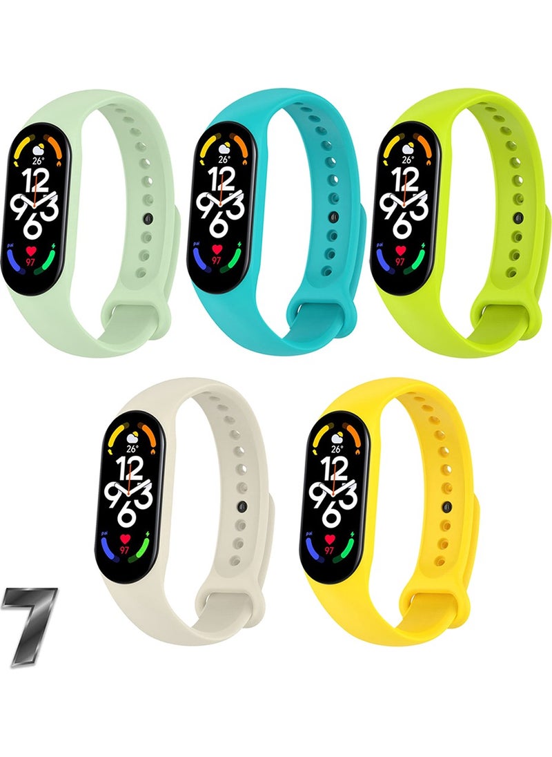 APEXEL Xiaomi Mi Band 7 Compatible Silicone Band Set of 5 