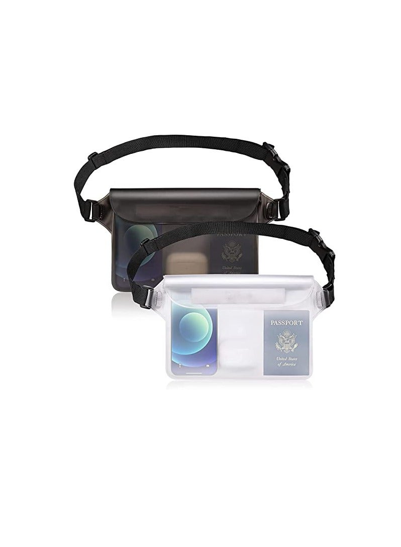 مقاوم للماء كيس مزموم مع حزام الخصر قابل للتعديل-شاشة ملموس حقيبة جافة مع حزام قابل للضبط للهاتف الأشياء الثمينة للشاطئ السباحة الغوص القوارب الصيد التجديف - Image 1