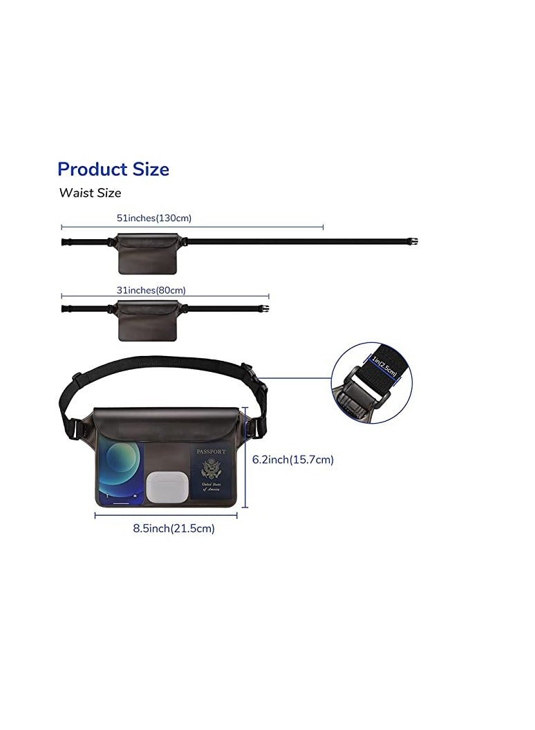 مقاوم للماء كيس مزموم مع حزام الخصر قابل للتعديل-شاشة ملموس حقيبة جافة مع حزام قابل للضبط للهاتف الأشياء الثمينة للشاطئ السباحة الغوص القوارب الصيد التجديف - Image 2