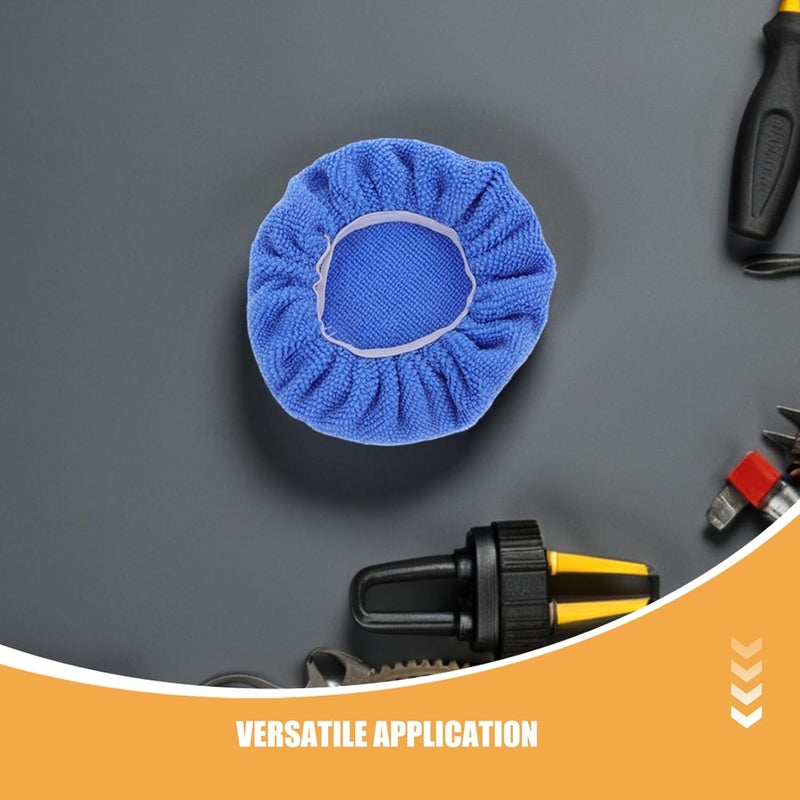 24pcs Car Polishing Pad Covers 5-6 Inch Blue Microfiber Bonnet Buffing Caps for Automotive Wax Polisher Machine Buffing and Detailing - Image 3