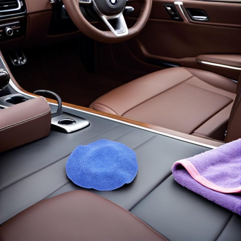 24pcs Car Polishing Pad Covers 5-6 Inch Blue Microfiber Bonnet Buffing Caps for Automotive Wax Polisher Machine Buffing and Detailing - Image 5