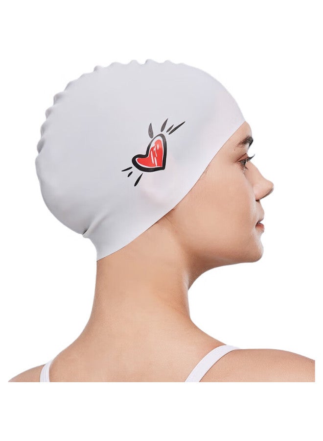 ZOKE Adult Swim Cap, Fashionable Printed Silicone, Waterproof, Non-Slip, Ear And Hair Protection, Professional Swimming Cap, 622603221-1 - Image 1