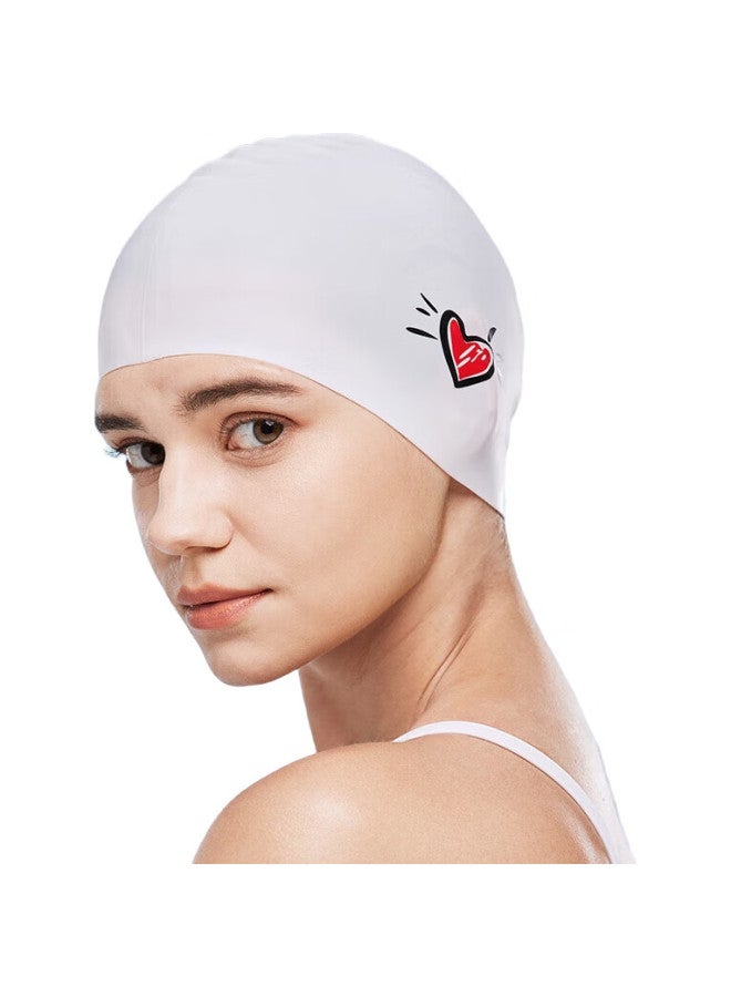 ZOKE Adult Swim Cap, Fashionable Printed Silicone, Waterproof, Non-Slip, Ear And Hair Protection, Professional Swimming Cap, 622603221-1 - Image 2