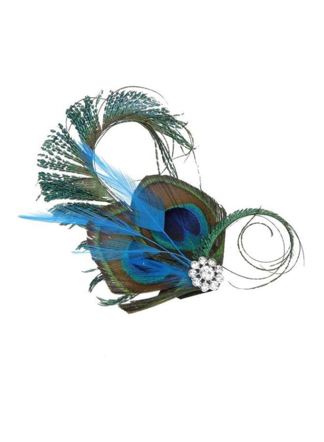 NIBEMINENT Rhinestone Peacock Hair Clip Multicolour - Image 1