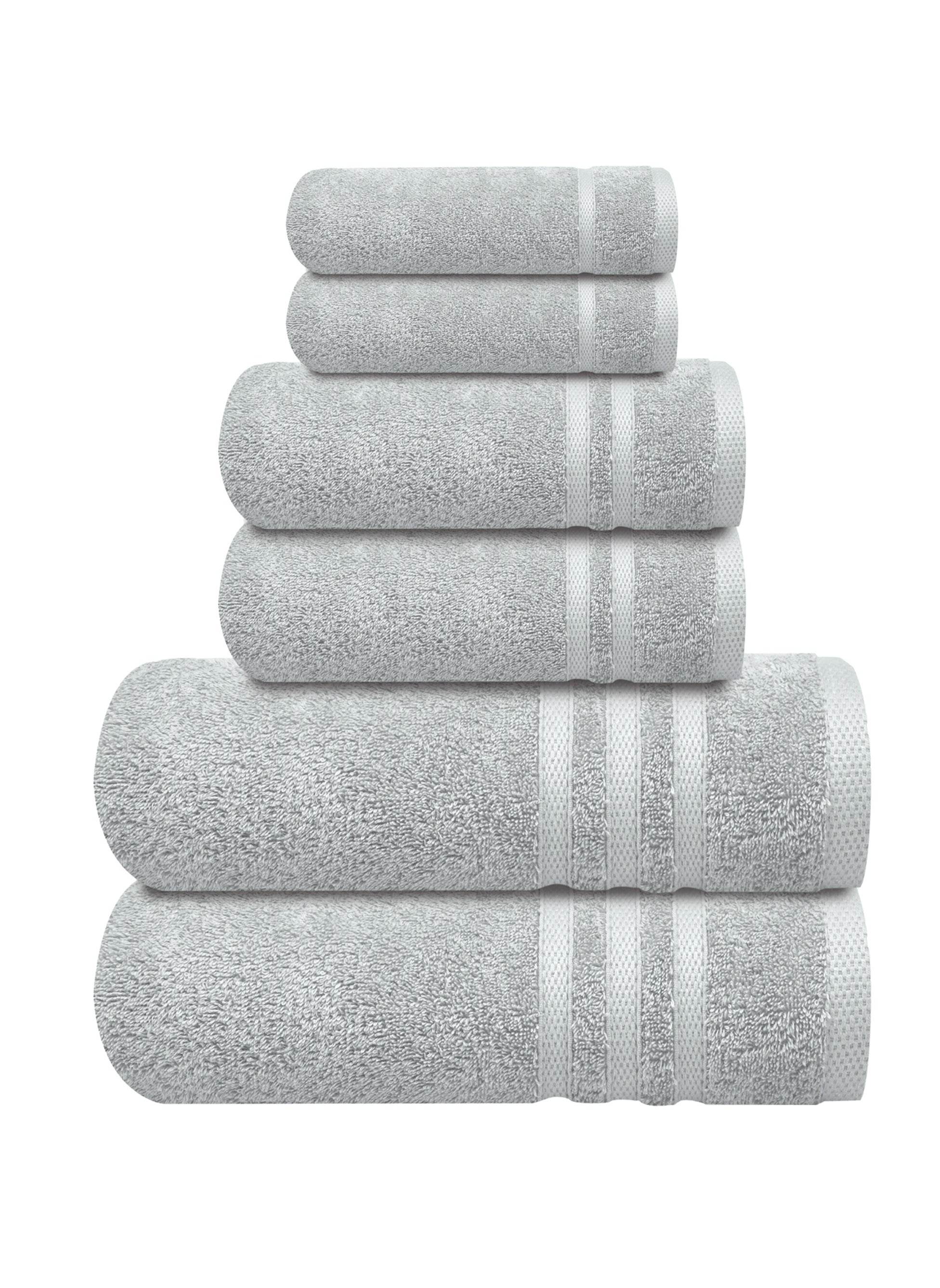 Infinitee Xclusives Premium Grey Bath Towel Set - 100% Turkish Cotton 2 Bath Towels, 2 Hand Towels, 2 Washcloths - Soft, Absorbent, Durable – Quick Dry - Perfect for Daily Use by Infinitee Xclusives 