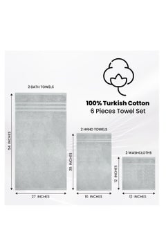 Premium Grey Bath Towel Set - 100% Turkish Cotton 2 Bath Towels, 2 Hand Towels, 2 Washcloths - Soft, Absorbent, Durable – Quick Dry - Perfect for Daily Use by Infinitee Xclusives - pzsku/ZFF7621199CE5F41F6699Z/45/_/1706846883/f53ee7c3-339d-47a4-84c0-27841ba8d5b0