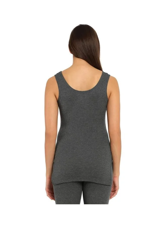 JOCKEY Charcoal Melange Women Round Neck Slub Thermal Vest for Women | Best Price UAE