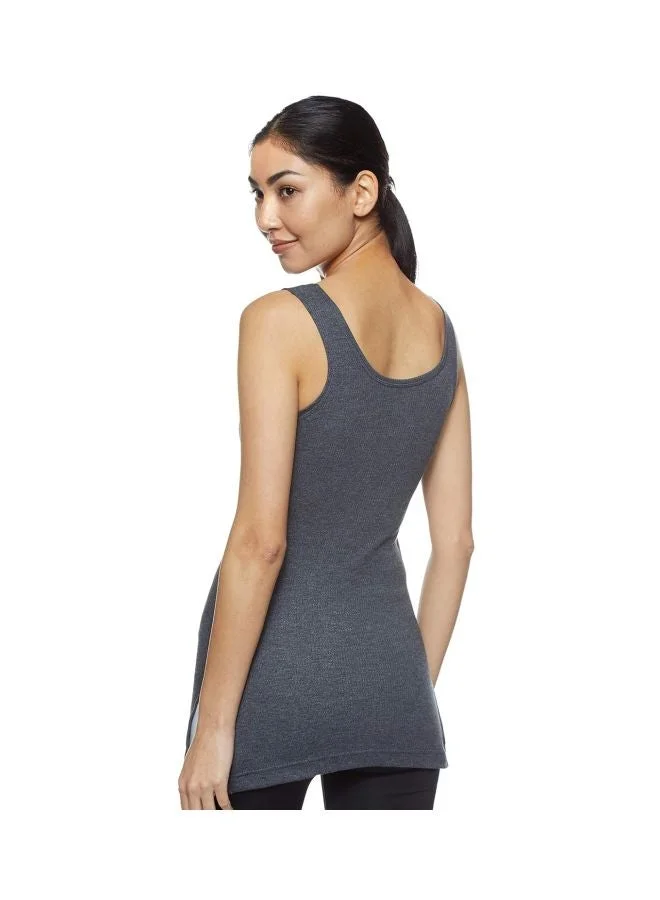 Jockey Charcoal Melange Women Round Neck Slub Thermal Vest for Women | Best Price UAE