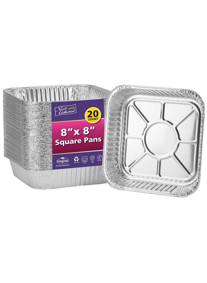 Nicole Home Collection Nicole Home Collection 8x8 Aluminum Pans (20 Pack) 8 Inch Foil Pans - Cake Pans - Aluminum Square Pans - Disposable Food container - great For Cake Baking, Cooking, Heating, Freezing, Prepping Food - Image 1