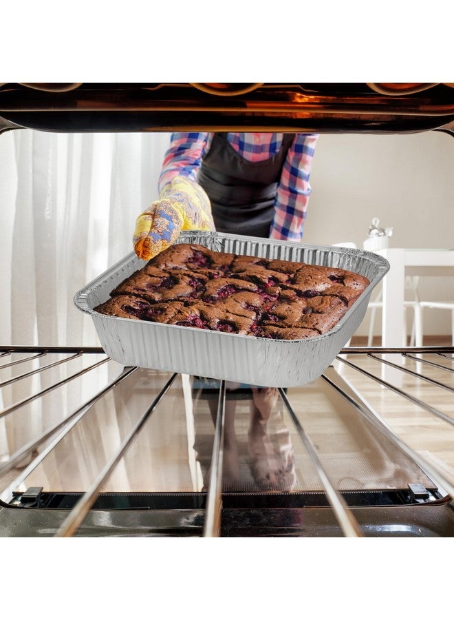 Nicole Home Collection Nicole Home Collection 8x8 Aluminum Pans (20 Pack) 8 Inch Foil Pans - Cake Pans - Aluminum Square Pans - Disposable Food container - great For Cake Baking, Cooking, Heating, Freezing, Prepping Food - Image 2