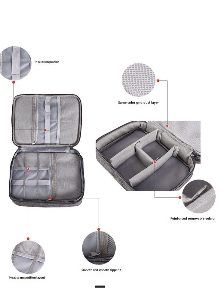 XCRJ Electronic Organizer, Travel Cable Organizer Bag Pouch Electronic Accessories Carry Case Portable Waterproof Three Layers All-in-One Storage Bag for Cable, Cord, Charger, Phone,Earphone - Image 3