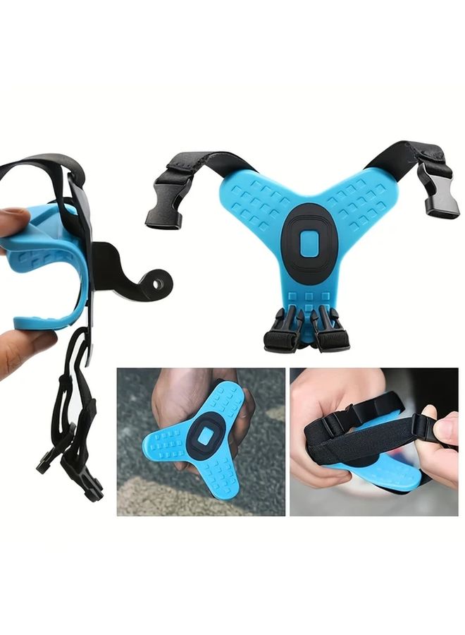 Blue Helmet Chin Strap Mount For Action Cameras Hero 13 To 3 DJI Osmo Action 5 To 2 Insta360 X4 To X2 - Image 3