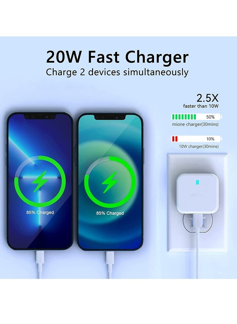 ELTRAZONE 20W USB C Charger Block, 2-Ports [USB-C + USB] Charging Station, QC PD3.0 GaN Fast Charging Block, Type C Power Adapter for iPad Pro/iPhone/Samsung Note/Galaxy (Not with Cable) - Image 5