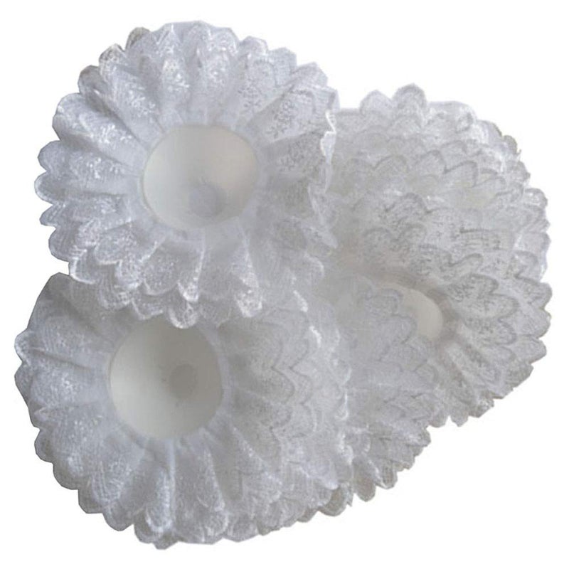 Teensery 4 Pcs White Lace Bouquet Collar Wedding Bridal Bouquet Holder Collar for Flower Decoration Supplies