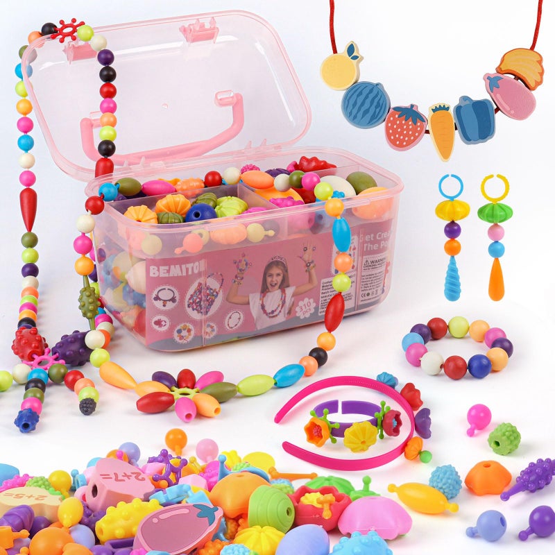 BEMITON Ideal Birthday Gift for Girls Aged 3 4 5 6 7 Pop Beads Jewelry Making Kit Arts and Crafts Toys for 37 Year Old Kids DIY Set for Creative Play - Image 2