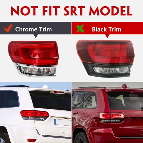 Huray Left Outer Taillight Fit for Jeep Grand Cherokee 2014-2021 Driver Side Tail lamp Assembly Replacement Accessory (Laredo/Limited/Overland/Summit) - Image 2