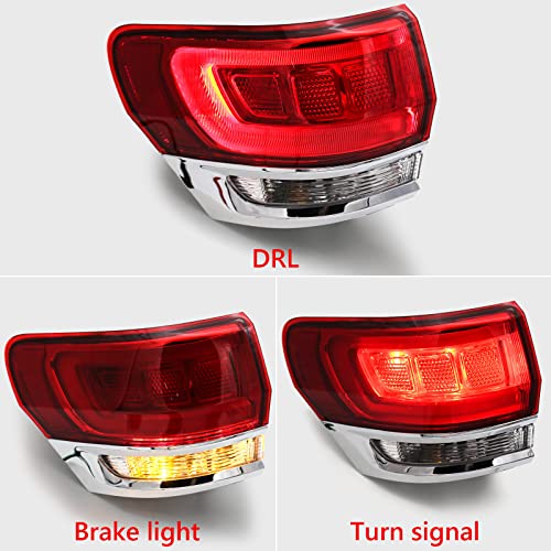 Huray Left Outer Taillight Fit for Jeep Grand Cherokee 2014-2021 Driver Side Tail lamp Assembly Replacement Accessory (Laredo/Limited/Overland/Summit) - Image 4