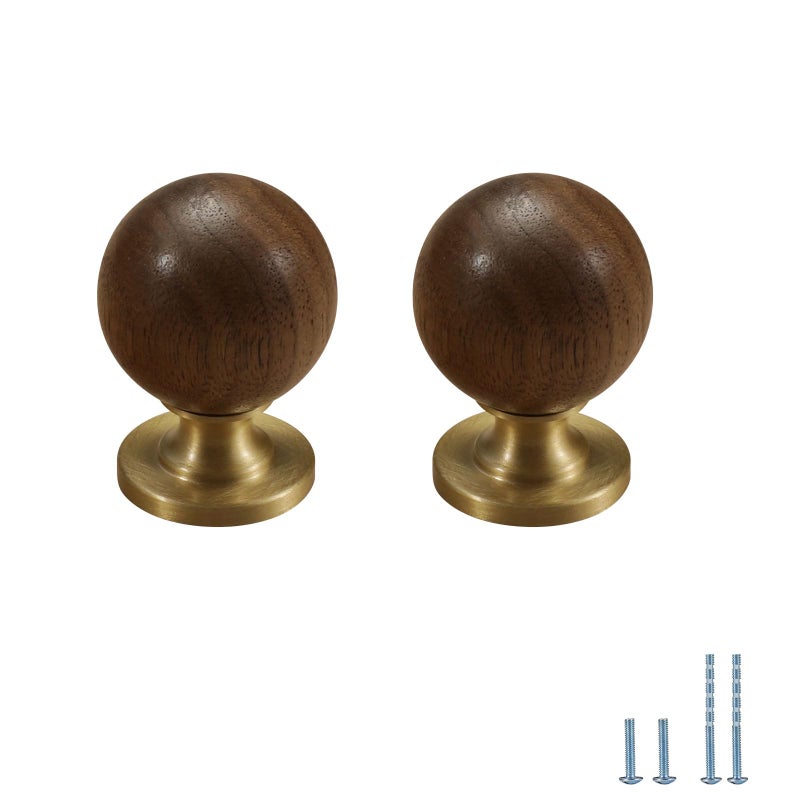 Evionlin 4 Pcs Large Beech Wood Cabinet Door Handles Cabinet Drawer Pulls SingleHole Wardrobe Knobs Wooden Door - Image 2