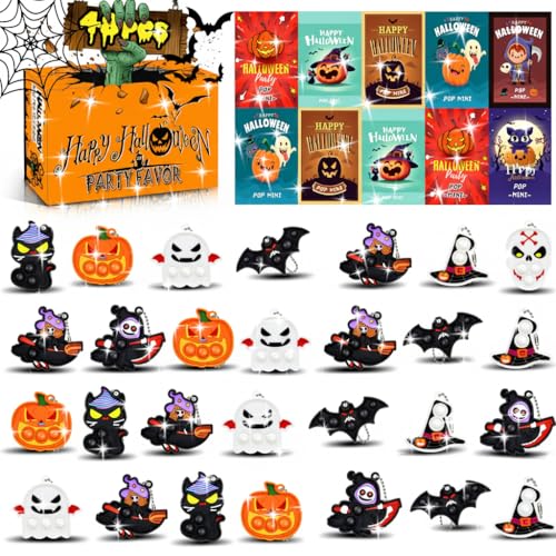 BicMan 48pack Halloween Mini Pop Keychain Toy Party Favor Fidget Toys Pack Relieves Stress Anxiety Bauble Classroom Rewards Goodie Bag Stuffers - Image 1