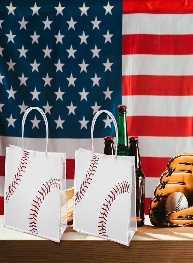 MIMIND 30 Pieces Baseball Gift Bags Baseball Party Favor Goodie Bags with Handles 8 x 8 x 3.15 Inch, Clear PVC Bag Sport Theme Treat Bag for Sports Team Birthday Holiday Party Supplies - Image 5