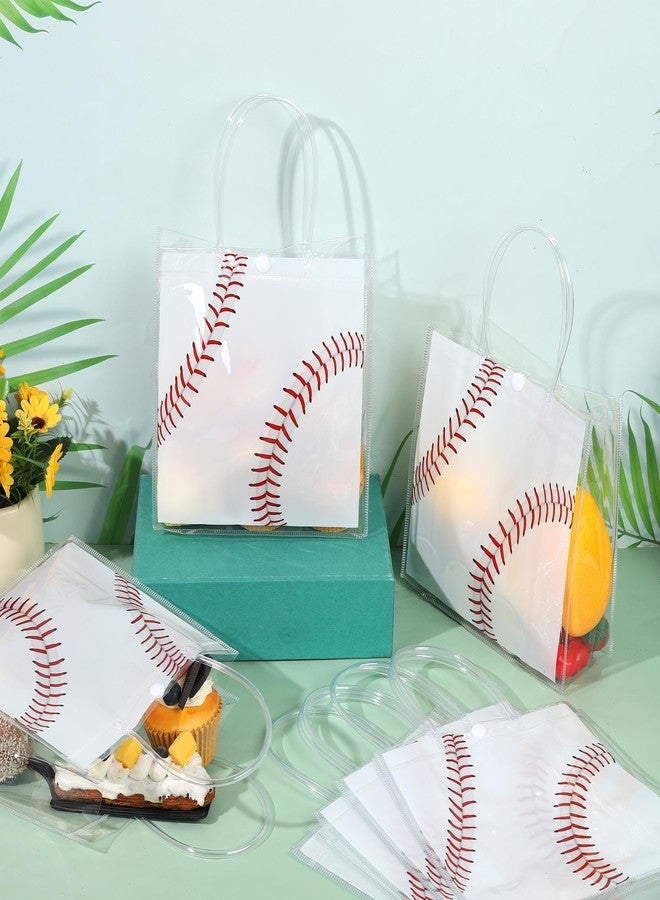 MIMIND 30 Pieces Baseball Gift Bags Baseball Party Favor Goodie Bags with Handles 8 x 8 x 3.15 Inch, Clear PVC Bag Sport Theme Treat Bag for Sports Team Birthday Holiday Party Supplies - Image 4