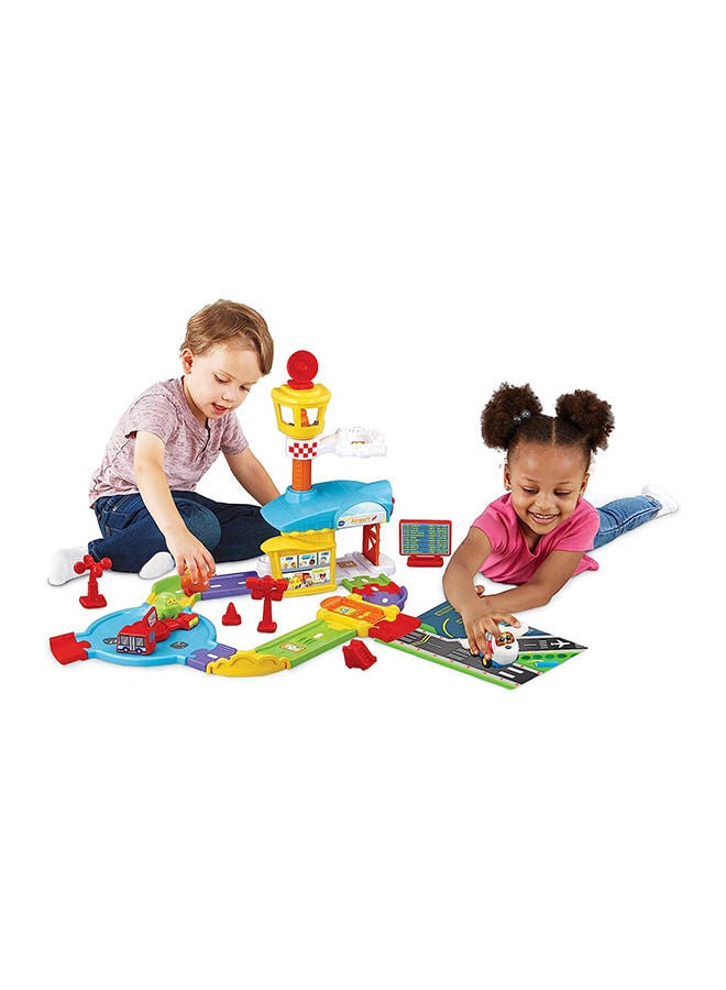 vtech سيارات توت في المطار، مسارات سيارات للأطفال مع أضواء وأصوات، لعبة موسيقية، مناسبة للأولاد والبنات - Image 3
