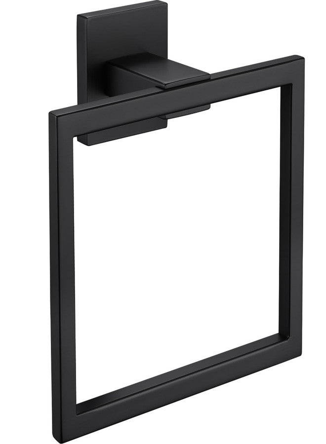 LANC Hand Towel Holder for Bathroom Wall Mount Matte Black Square Hand Towel Rings for Bathroom Hardware Accessories Kitchen Toilet SUS 304 Stainless Steel Shower Towel Hanger Racks, A8896MB - Image 1