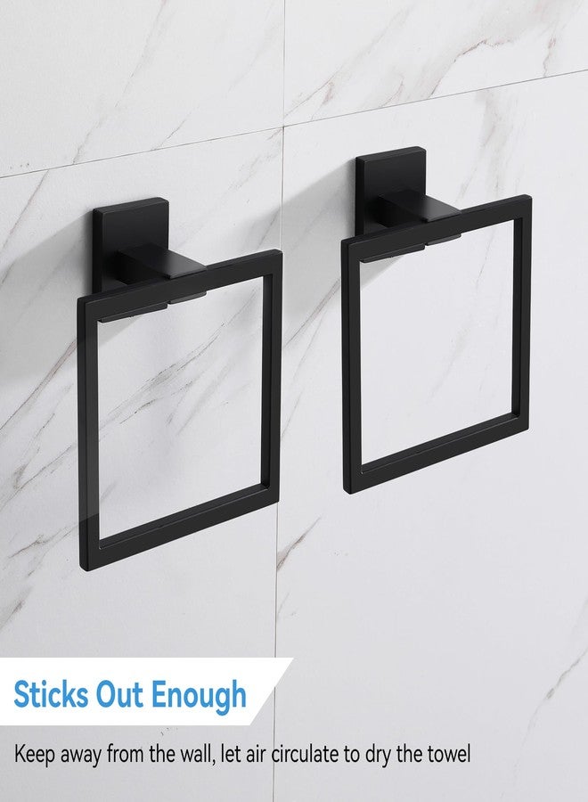 LANC Hand Towel Holder for Bathroom Wall Mount Matte Black Square Hand Towel Rings for Bathroom Hardware Accessories Kitchen Toilet SUS 304 Stainless Steel Shower Towel Hanger Racks, A8896MB - Image 5