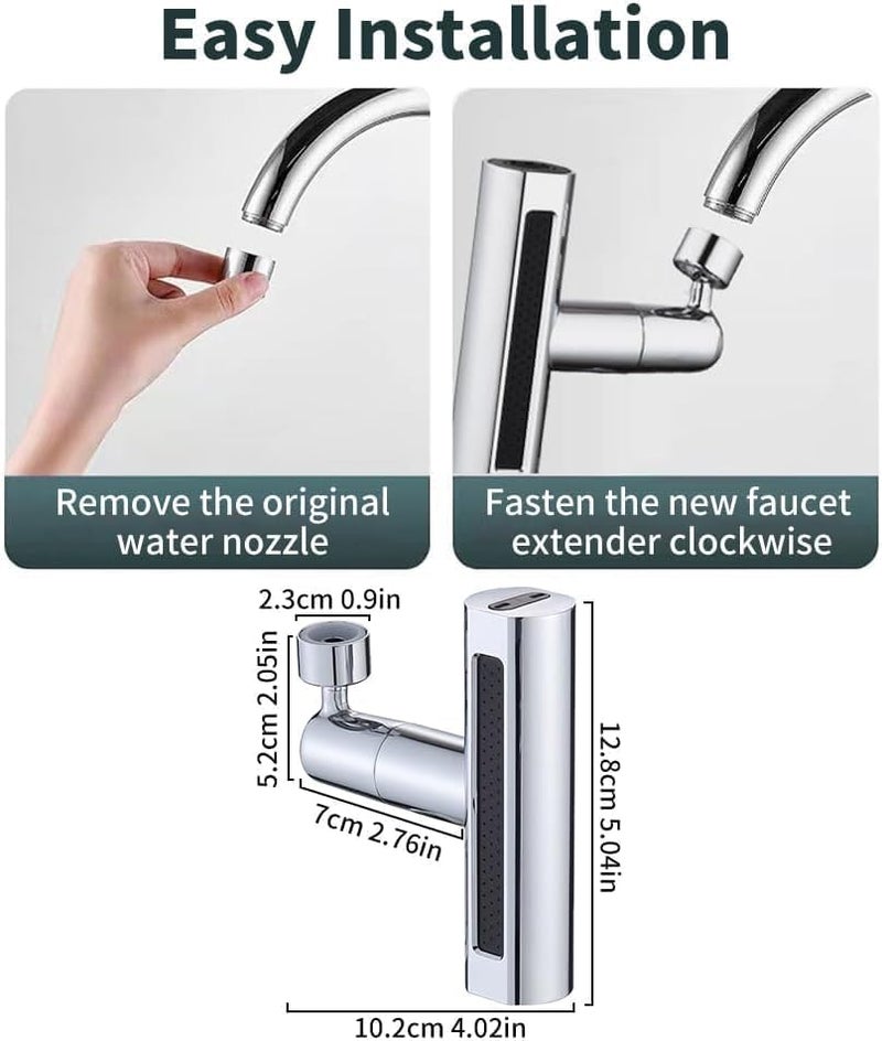 CONSILA Waterfall Faucet with Pull Down Sprayer 360Swivel Faucet Extender for Kitchen Sink and Wash Basin Universal Tap Faucet Suitable for Kitchen and Bathroom Washing Fruit Vegetable 4Mode - Image 5