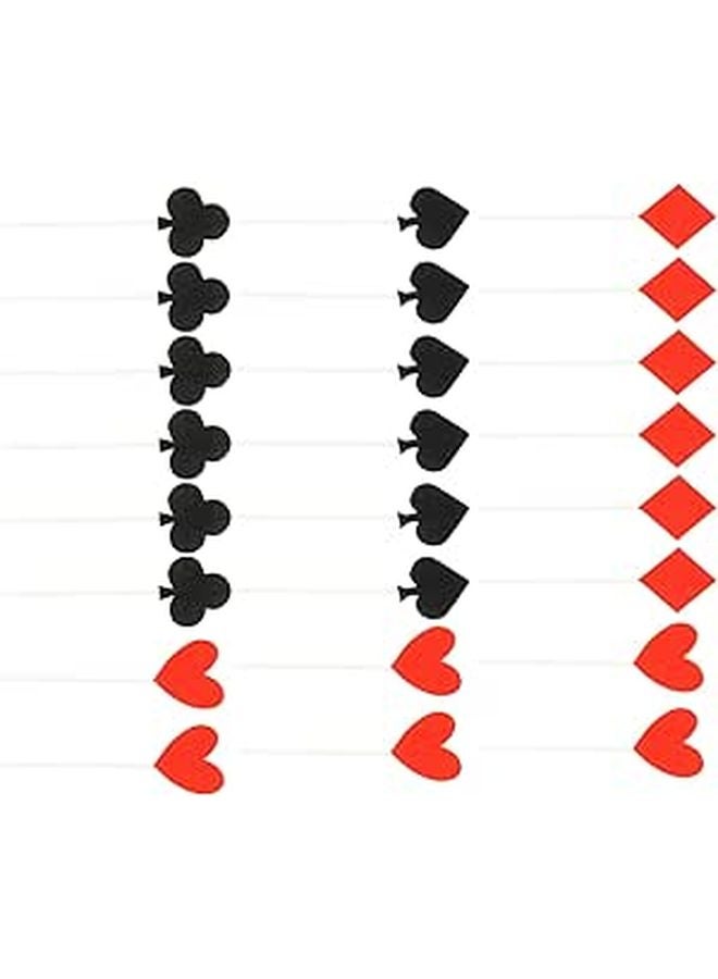 24Pcs Poker Design Cake Topper Cards Birthday Party Supplies Decorations - Image 1