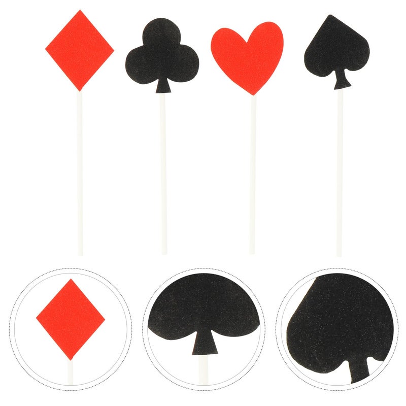 24Pcs Poker Design Cake Topper Cards Birthday Party Supplies Decorations - Image 5