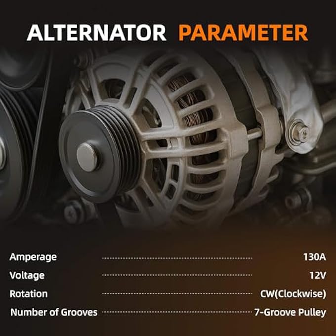 POBWAV 11341N Alternator Compatible with Nissan Altima 2007 2008 2009 2010 Maxima 2009 2010 Murano 2009-2014 Quest 2011-2017 V6 3.5L Replacement for 11341 23100-1AA1A, 23100-1AA1B, 23100-JA11A - Image 3
