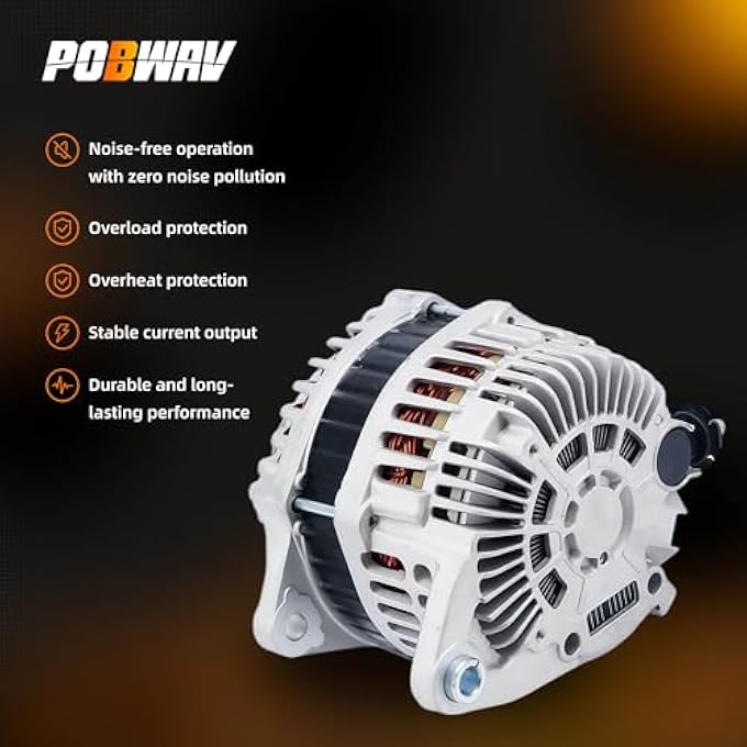 POBWAV 11341N Alternator Compatible with Nissan Altima 2007 2008 2009 2010 Maxima 2009 2010 Murano 2009-2014 Quest 2011-2017 V6 3.5L Replacement for 11341 23100-1AA1A, 23100-1AA1B, 23100-JA11A - Image 5