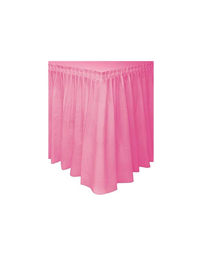 Unique Unique Industries Plastic Table Skirt, 29" x 14', Hot Pink - Image 1