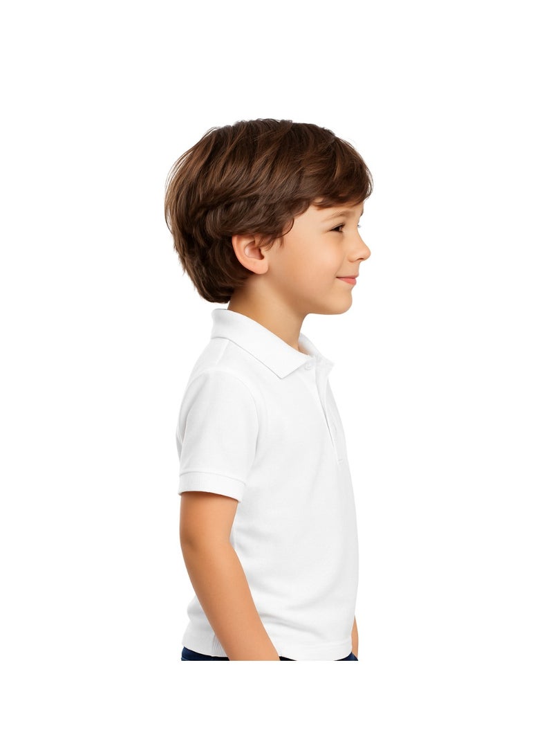 برينت شوب فور مي تيشيرت بولو للأطفال للأولاد 230 جرام في المتر المربع من القطن الخالص الألوان الأساسية - Image 4