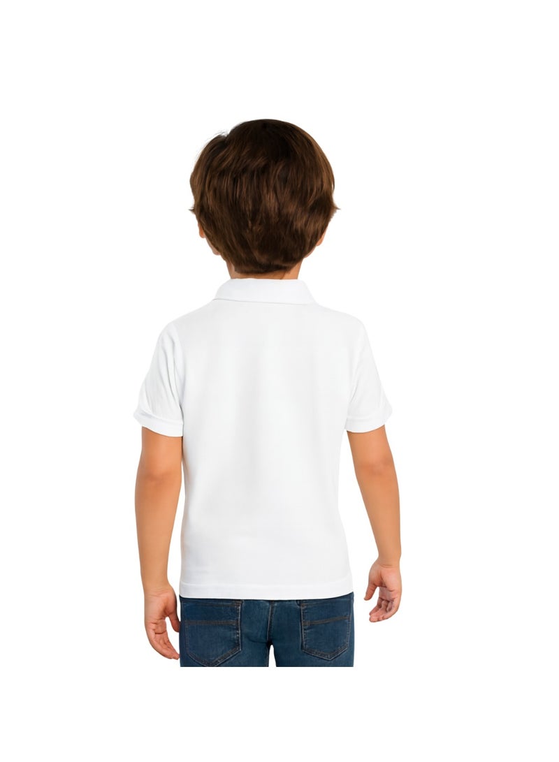 برينت شوب فور مي تيشيرت بولو للأطفال للأولاد 230 جرام في المتر المربع من القطن الخالص الألوان الأساسية - Image 5