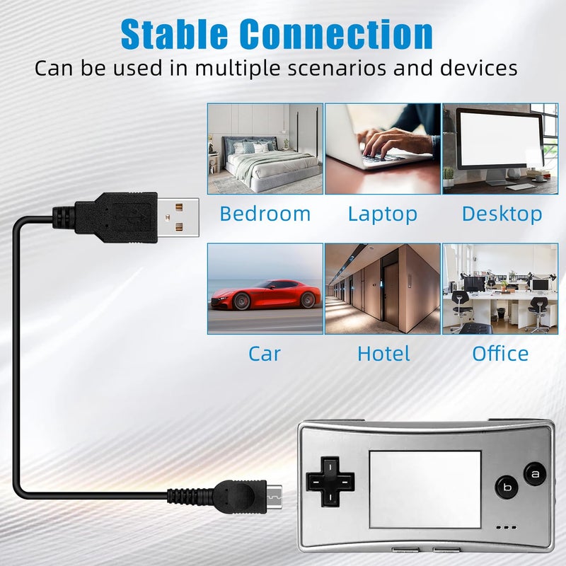 OSTENT USB Power Supply Charger Cable Cord for Nintendo GBM Game Boy Micro Console Video Games - Image 2