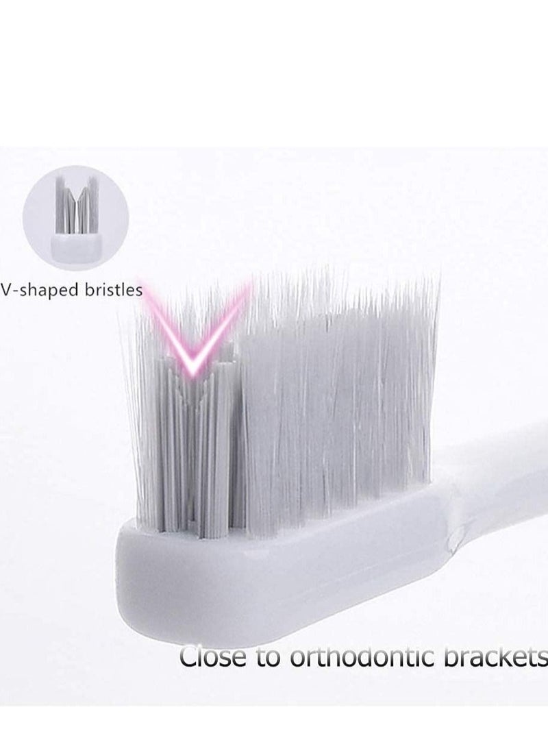 SYOSI - 4 Pcs V Shaped Orthodontic Toothbrush Soft Bristle with One Inter Dental Brush Interdental Brush Soft Bristle Braces Brushes for Cleaning Portable Toothbrushes for Braces - Image 1
