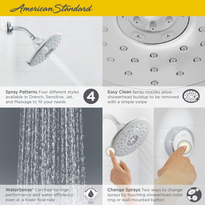 American Standard 9035474.002 Spectra+ eTouch 4-Function Shower Head, 2.5 GPM, Polished Chrome - Image 2