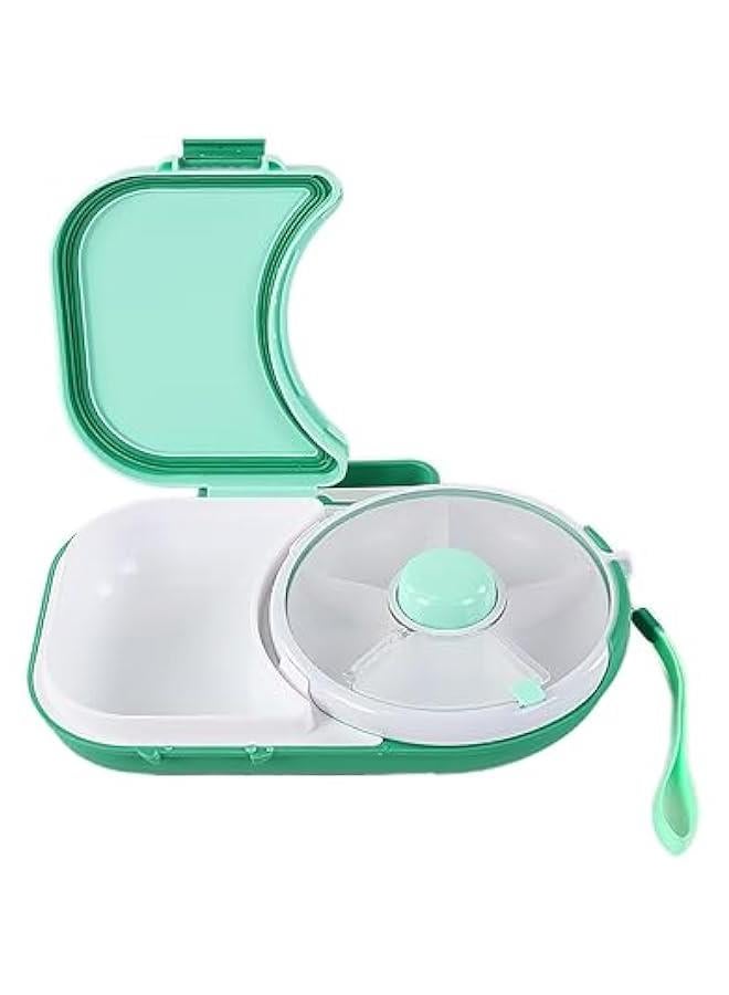 HOOKOR Kids Small Snack Spinner Flip Bundle with Lid and Hand Strap,Reusable Snack Container with 6 Compartment Dispenser,Portable Box Kit for Baby Snack,Dishwasher Safe - Image 1