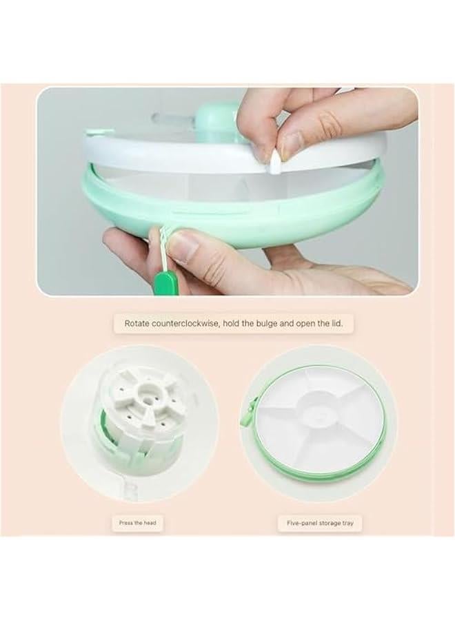 HOOKOR Kids Small Snack Spinner Flip Bundle with Lid and Hand Strap,Reusable Snack Container with 6 Compartment Dispenser,Portable Box Kit for Baby Snack,Dishwasher Safe - Image 2