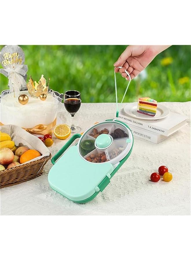 HOOKOR Kids Small Snack Spinner Flip Bundle with Lid and Hand Strap,Reusable Snack Container with 6 Compartment Dispenser,Portable Box Kit for Baby Snack,Dishwasher Safe - Image 4