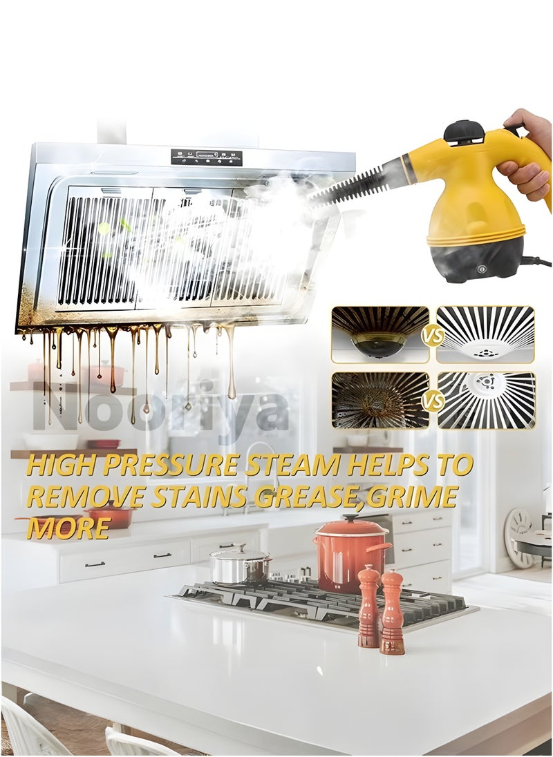 Nooriya Portable Handheld Steam Cleaner 1000W Multifunctional High Temperature Pressurized Steam Cleaning Machine with 9PCS Accessory for Kitchen Sofa Bathroom Car Window  - Image 2