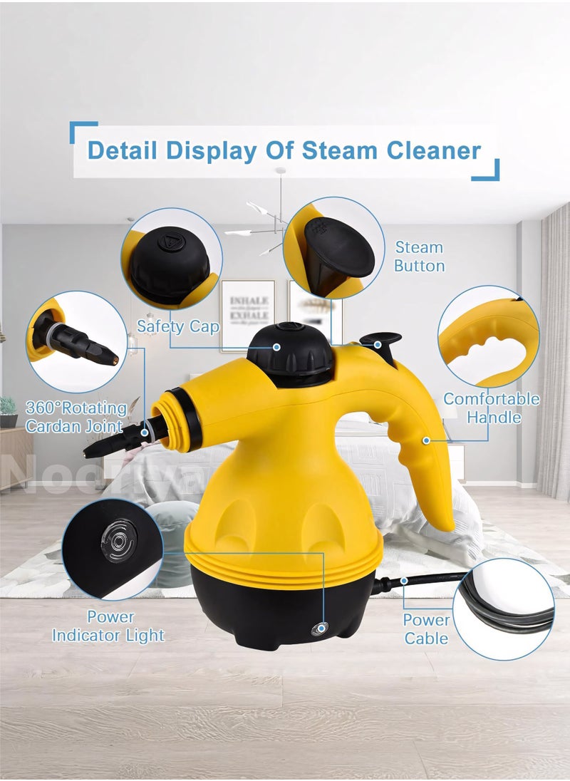 Nooriya - Portable Handheld Steam Cleaner 1000W Multifunctional High Temperature Pressurized Steam Cleaning Machine with 9PCS Accessory for Kitchen Sofa Bathroom Car Window - Image 1